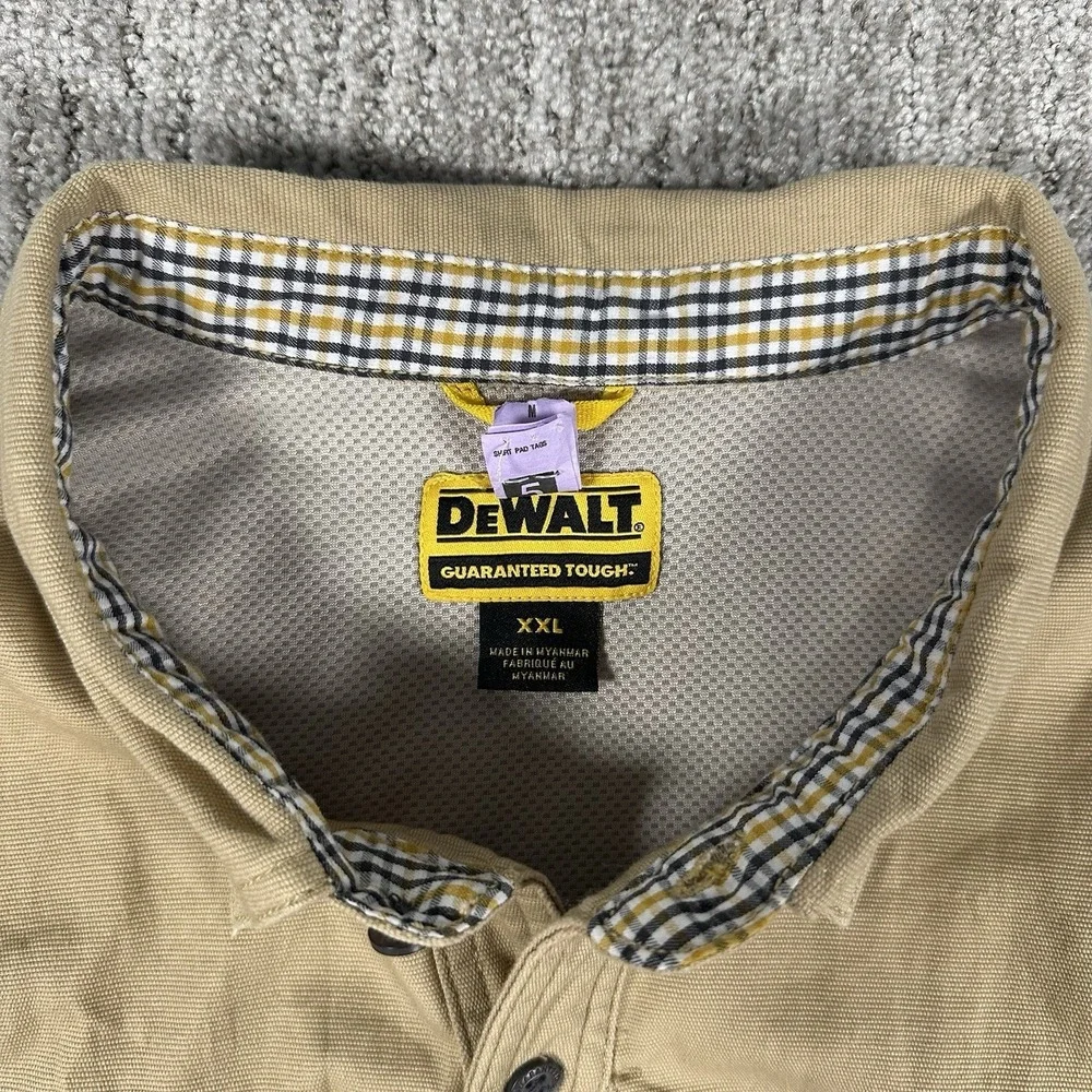 DeWalt Guaranteed‎ Tough Austin ProStretch Long Sleeve Shirt Size 2XL Brown Work